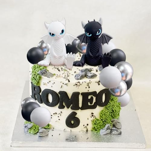 Schwarzer weißer Drache Tortenaufleger Dracheneier Tortendekoration Schwarze Kugeln Kuchendekoration für Fantasy Babydusche Geburtstag Hochzeit Party Supplies Schwarzer weißer Drache Tortenaufleger Dracheneier Tortendekoration Schwarze Kugeln Kuchendekoration für Fantasy Babydusche Geburtstag Hochzeit Party Supplies von BACH AND BOUJEE