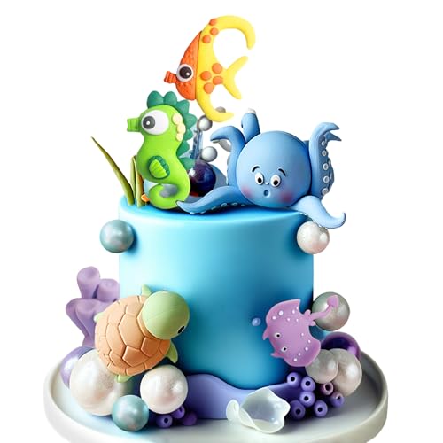 Unter dem Meer Tortenaufleger Ozean Tier Cupcake Toppers Ozean Meer Party Dekorationen Unter dem Meer Thema Babydusche Geburtstags Party Tortendekorationen Unter dem Meer Tortenaufleger Ozean Tier Cupcake Toppers Ozean Meer Party Dekorationen Unter dem Meer Thema Babydusche Geburtstags Party Tortendekorationen von BACH AND BOUJEE