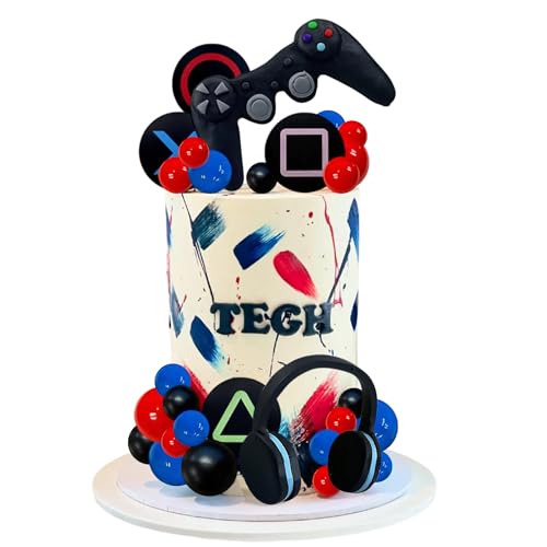 Videospiel Geburtstag Kuchen Deko Videospiel Cupcake Toppers Waffelpapier Gaming Tortendeko für Babydusche Jungen Geburtstag Party Kuchen Dekoration von BACH AND BOUJEE