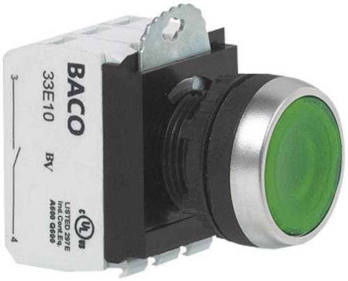 BACO BAL21AH20L L21AH20L Drucktaster Frontring Kunststoff, verchromt Grün 1St. von BACO