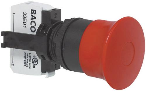 BACO L22DD01A Not-Aus-Schalter Frontring Kunststoff, Schwarz IP69K 1St. von BACO