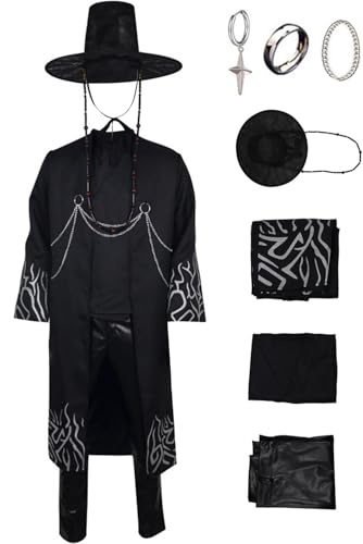 BAEHEU Jinu Kpop Dämonenjäger Saja Jungen Cosplay Kostüm K Pop Idol Shirt Hut Hose Zubehör Anime Outfit für Herren Halloween, Schwarz, L BAEHEU Jinu Kpop Dämonenjäger Saja Jungen Cosplay Kostüm K Pop Idol Shirt Hut Hose Zubehör Anime Outfit für Herren Halloween, Schwarz, L von BAEHEU