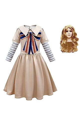 BAEHEU Megan Kostüm Kinder Kleid Perücken Horrorfilm Cosplay Kostüm Horror Costume Halloween Karneval 150 BAEHEU Megan Kostüm Kinder Kleid Perücken Horrorfilm Cosplay Kostüm Horror Costume Halloween Karneval 150 von BAEHEU