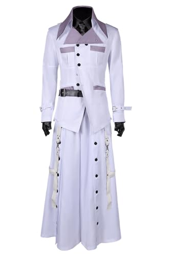 BAEHEU Rufus Cosplay Kostüm FF7 Rebirth Kostüm Spiel Outfits Weiß Robe Halloween Karneval Anzug für Unisex Erwachsene von BAEHEU