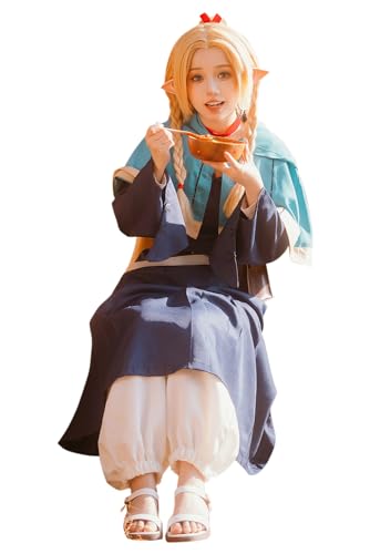 Delicious in Dungeon Kostüm Marcille Donato Cosplay Kostüm Womens Outfits Anime Cosplay Fullset mit Perücke Halloween Karnevalsanzug von BAEHEU