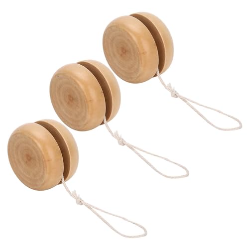 BAFOVY 3pcs Wood Yo Yo, Frühe Lehrreiche Yoyo Balle Handgefertigte Handwerk Log Color Toys Mini Rund DIY Baby Hölzerne Kleine Spielsachen für von BAFOVY