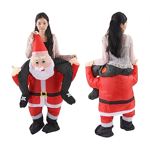 BAFOVY Lustiges Weihnachtsmann-Kostüm, Aufblasbares Weihnachts-Reitkostüm mit Batteriebox, für Firmenveranstaltungen, Karneval (Erwachsene) von BAFOVY