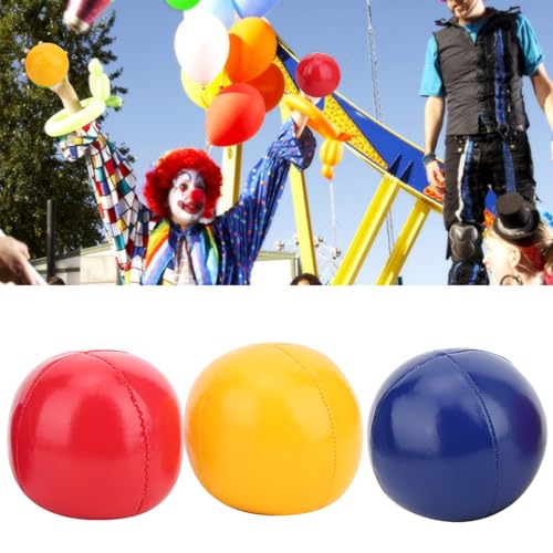 BAFOVY PU Leder Jonglier Ball Spielzeugball Set mit Netzbeutel für Kinder Jonglieren Übung Stufe Requisiten Finger Flexibilitätstraining von BAFOVY