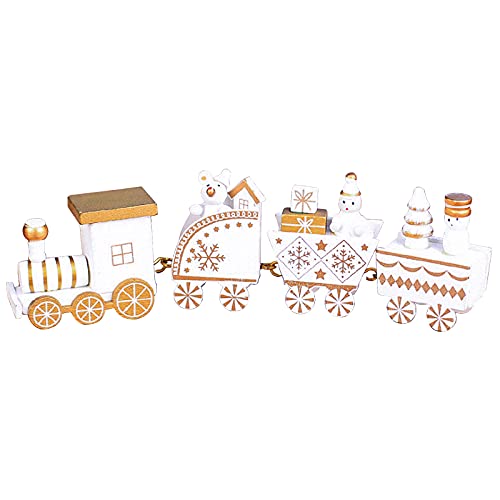 BAFOVY Weihnachtszug aus Holz, Buntes Verbindungszug-Set mit Weihnachtsfiguren, aus Hochwertigem Holz, Ideale Dekoration für Festivals, Partys, Feiertage, Fortschrittliche, Lichtechte (6) von BAFOVY
