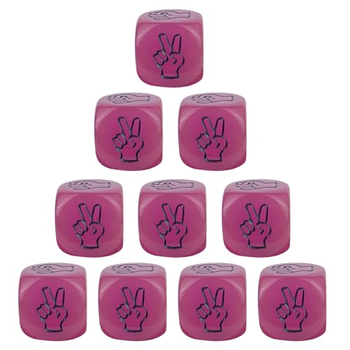 BAHJKASD 10pcs Acryl Party Game Dices Party Brettspiel Dices ENTUTTICMENT Game Props Party Sieve Finger RESIGING Game Dices von BAHJKASD