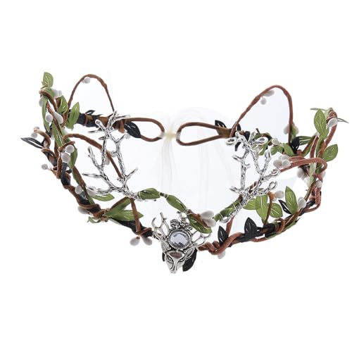 BAHJKASD Feen Kopfstücke Für Frauen Halloween Weihnachten Hochzeitsblatt Circlet Feen Kopfstück Feen Stirnband BAHJKASD Feen Kopfstücke Für Frauen Halloween Weihnachten Hochzeitsblatt Circlet Feen Kopfstück Feen Stirnband von BAHJKASD