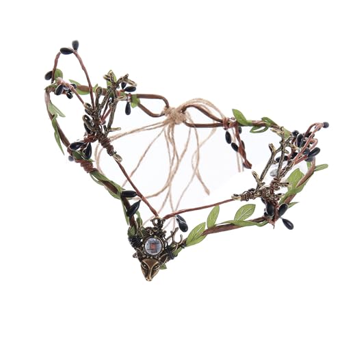 BAHJKASD Feen Kopfstücke Für Frauen Halloween Weihnachten Hochzeitsblatt Circlet Feen Kopfstück Feen Stirnband BAHJKASD Feen Kopfstücke Für Frauen Halloween Weihnachten Hochzeitsblatt Circlet Feen Kopfstück Feen Stirnband von BAHJKASD