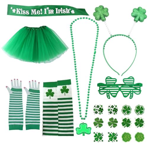 BAHJKASD Festival Day Outfit Set Für Erwachsene Grüne Themen Halskette Accessoire Festival Day Outfit Set Für Erwachsene Partykostüm BAHJKASD Festival Day Outfit Set Für Erwachsene Grüne Themen Halskette Accessoire Festival Day Outfit Set Für Erwachsene Partykostüm von BAHJKASD