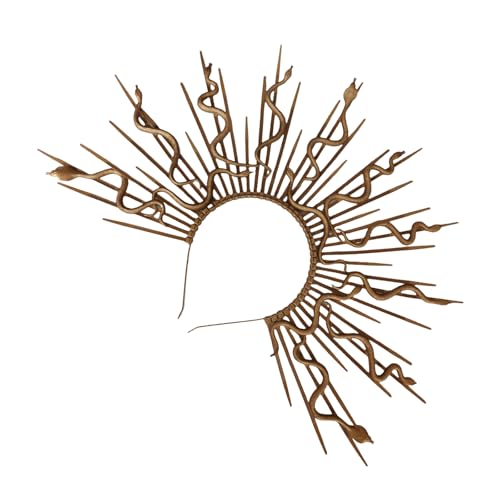 BAHJKASD Medusas Kopfbedeckung Gold Snake Crowns Mythical Kostüm Accessoire Für Trendige Frauen Halloween Partyzubehör BAHJKASD Medusas Kopfbedeckung Gold Snake Crowns Mythical Kostüm Accessoire Für Trendige Frauen Halloween Partyzubehör von BAHJKASD