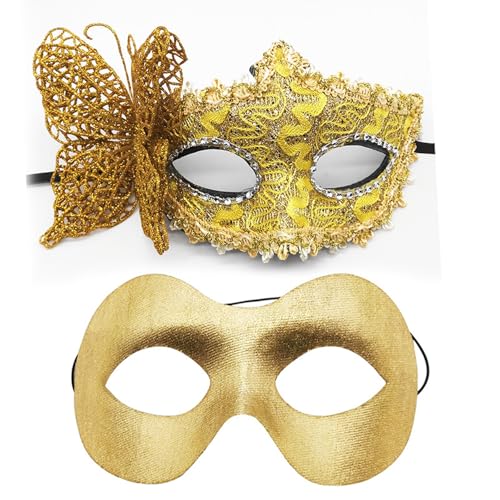 BAHJKASD Packung Mit 2 Stilvollen Schwarzen Maskeradenmaske Tragbarer Schwarzer Schmetterlings Seitenschmuck Maskeraden Maske Für Themenpartys von BAHJKASD