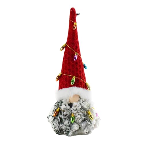 BAHJKASD Plüschpuppen Mit Farbenfrohen Faux String Licht Weihnachtszwerg Weich Gefüllte Figurenspielzeug Tabletop Regale Dekore von BAHJKASD