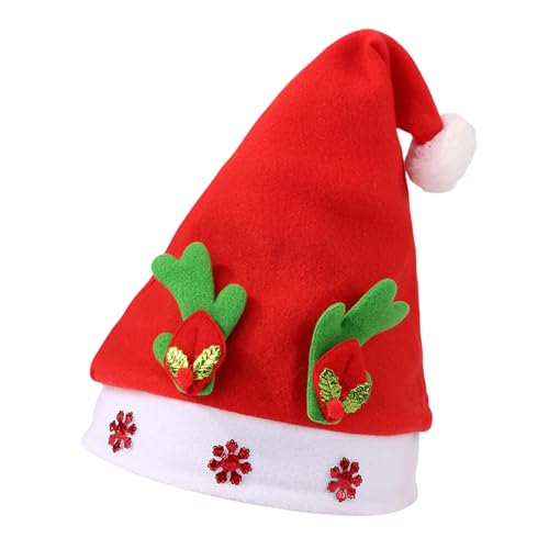 BAHJKASD Weihnachtsaccessoire Für Erwachsene Kopfbedeckung Mit Geweih Und Schneeflocke Weiche Weihnachtsmütze Für Schul Und Firmenveranstaltungen Partyzubehör von BAHJKASD