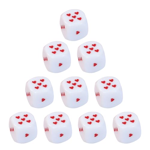 BAHJKASD Game Playings Square Block Heart Form Party Family Toy Toy Dices Kleine Bunte Acryl Sechsseitige Dices Würfel Mit Punkten von BAHJKASD