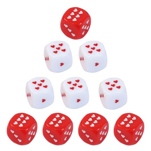 BAHJKASD Game Playings Square Block Heart Form Party Family Toy Toy Dices Kleine Bunte Acryl Sechsseitige Dices Würfel Mit Punkten von BAHJKASD