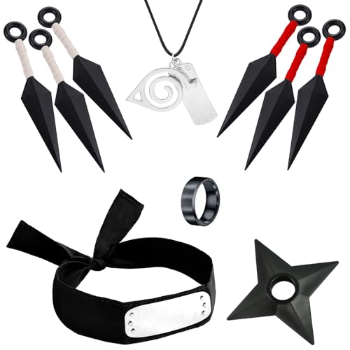 BAIDZFU Zubehör Set, Cosplay Requisiten, Headband, Kunststoff-Requisiten, Ringe, Halsketten, Geeignet für Cosplay, Geeignet für Jungen und Mädchen (A) von BAIDZFU