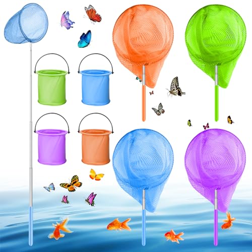 Kescher Kinder, 4 Set Teleskop Kinderkescher, Ausziehbar Schmetterlingsnetz mit Faltbaren Eimern, Kescher Klein, Fischernetz, Fangnetz Fangen von Insekten Bugs Angeln Fische Garten Pool Outdoor Kescher Kinder, 4 Set Teleskop Kinderkescher, Ausziehbar Schmetterlingsnetz mit Faltbaren Eimern, Kescher Klein, Fischernetz, Fangnetz Fangen von Insekten Bugs Angeln Fische Garten Pool Outdoor von BAIFULAI