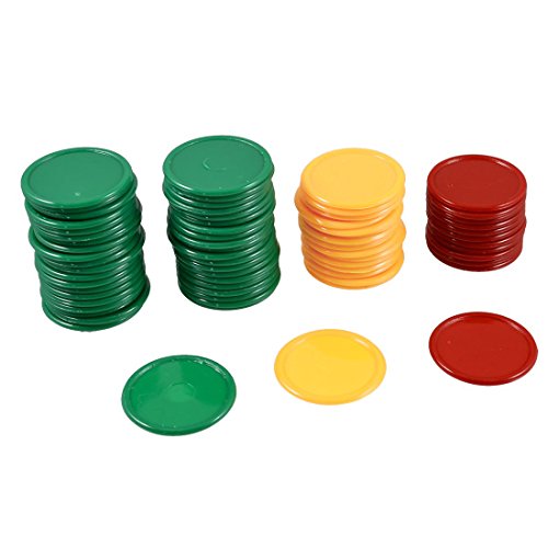 BAIGOO Mini-Poker-Requisiten, rund, 69 Stück, Rot / Gelb / Grün von BAIGOO