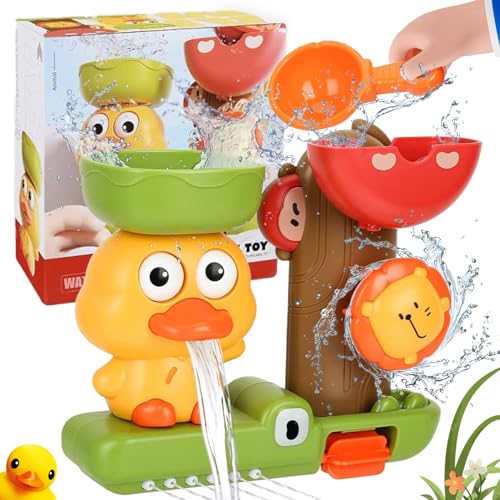 Badewannenspielzeug ab 1 2 3 4 Jahr, Bath Toy Baby, Badewannen Spielzeug Kinder, Wasserspielzeug Kinder, Badespielzeug Baby, Wasserdusche Spielzeug für Kind-er mit Saugnapf, für Geschenk Mädchen Junge von BAISHUWU