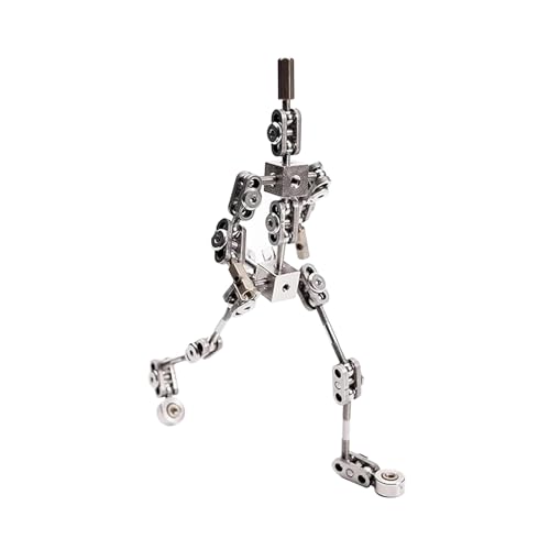 BAIYITONGDA DIY Stop-Motion-Armaturen-Kit, filmische Animationspuppe aus Edelstahl, fertiges artikuliertes humanoides Skelett für Stop-Motion-Projekte,12CM von BAIYITONGDA