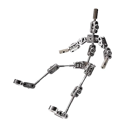 BAIYITONGDA DIY Stop-Motion-Armaturen-Set, filmische Animationspuppe aus Edelstahl, bewegliches humanoides Skelett für Stop-Motion-Projekte,13cm von BAIYITONGDA