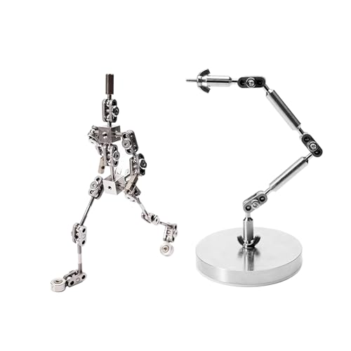 BAIYITONGDA Stop-Motion-Armature-Kit, fertiges artikuliertes humanoides Skelett für Stop-Motion-Projekte, mit Edelstahl-Rig-Arm und Stop-Motion-Armature-Rigging-System,13CM von BAIYITONGDA
