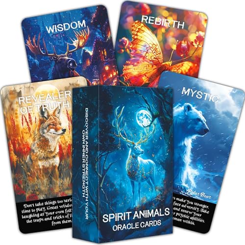 BAIYOOBAI Spirit Animals Orakelkarten für Intuition, Führung und spirituelle Verbindung, Orakelkarten für Anfänger, ein mystisches Deck mit leistungsstarken Tiertotems für persönliches Wachstum und BAIYOOBAI Spirit Animals Orakelkarten für Intuition, Führung und spirituelle Verbindung, Orakelkarten für Anfänger, ein mystisches Deck mit leistungsstarken Tiertotems für persönliches Wachstum und von BAIYOOBAI