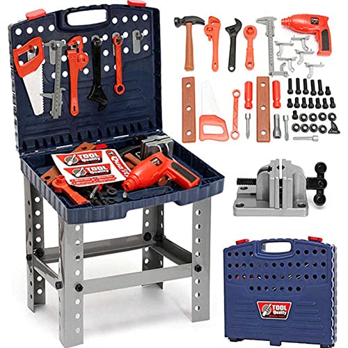 BAKAJI 8054143010091 Werkbank für Kinder, 69 Stück, zusammenklappbar, mit Bohrmaschine BAKAJI 8054143010091 Werkbank für Kinder, 69 Stück, zusammenklappbar, mit Bohrmaschine von BAKAJI