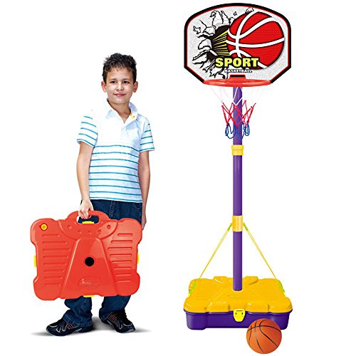 BAKAJI BaKoffer für Kinder mit Piantana mit Ball und Kunststofffuß, Höhe verstellbar bis 162 cm, Mehrfarbig, 8050534663020 von BAKAJI