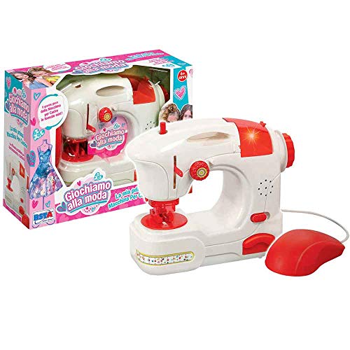 BAKAJI Spielzeug-Nähmaschine für Kinder mit Pedal, Licht und Sounds, Spiel Schneiderin für Mädchen, batteriebetrieben, mit realistischen Soundeffekten von BAKAJI