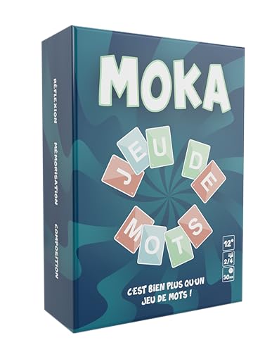 BAKAKOU Moka Gesellschaftsspiel für 2 bis 4 Spieler, Lerngedächtnis, Buchstabenspiele für Erwachsene und Kinder, kreieren Sie Wörter und halten Sie die Buchstaben, entworfen in Frankreich, originelle von BAKAKOU