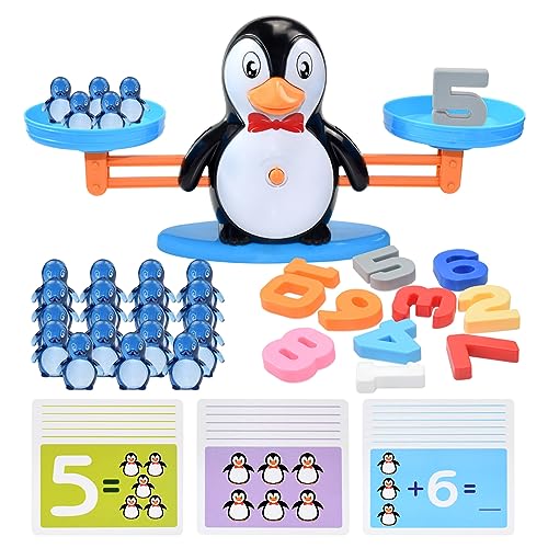 BAKAM Pinguin-Balance-Mathematik-Zählspielzeug für Kinder im Alter von 3–6 Jahren, Zahlen-Lernspielzeug für Kleinkinder, Kindergarten, STEM-Zähl- und Sortierspiel für Jungen und Mädchen (Pinguin) BAKAM Pinguin-Balance-Mathematik-Zählspielzeug für Kinder im Alter von 3–6 Jahren, Zahlen-Lernspielzeug für Kleinkinder, Kindergarten, STEM-Zähl- und Sortierspiel für Jungen und Mädchen (Pinguin) von BAKAM