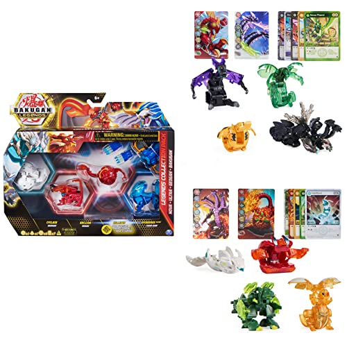 BAKUGAN 'Legends' 2023 Legends Collection 4er Pack mit 1 Nova Ball, 1 Basic Ball, 1 Geogan und 1 Ultra Ball mit Baku-Gear, unterschiedliche Varianten, für Kinder ab 6 Jahren von BAKUGAN