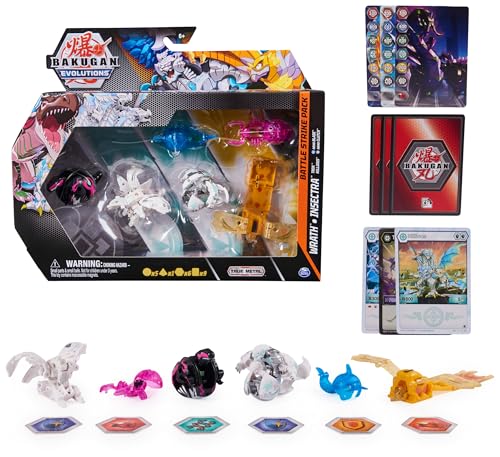 Bakugan 'Evolutions' Battle Strike 6er Pack mit 1 Platinum Ball (Haos Wrath), 2 Basic Balls (Darkus Trox, Haos Nillious), 1 Geogan (Aurelus Insectra), 2 Nanogan (Aquos Blade, Darkus Clutch) von Bakugan