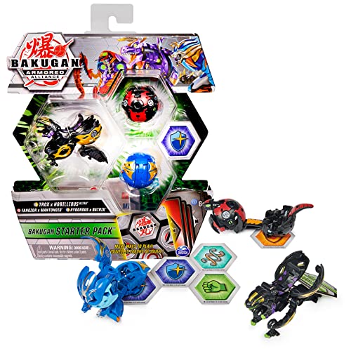 BAKUGAN Starter Pack 3er-Pack, Fused Trox x Nobilious Ultra, Armored Alliance Collectible Actionfiguren von BAKUGAN