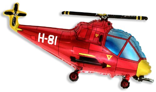 BALLOONSHOP Helikopter Ballon 26 "Folie Ballon - rot [Spielzeug] von BALLOONSHOP