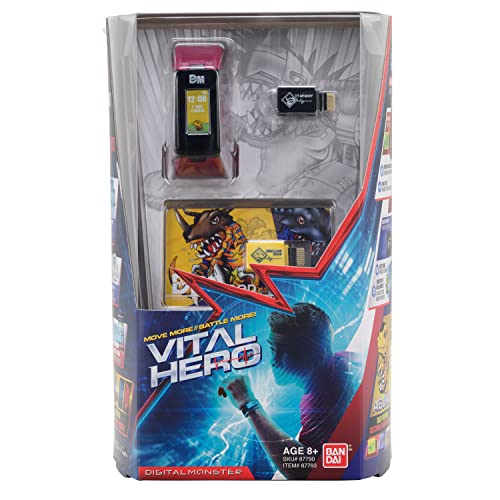 Bandai Namco - Digimon - Vital Hero interaktiver Fitness-Tracker/Digitaluhr/virtuelles Haustier (rot) von Bandai Namco