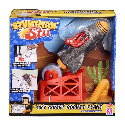 BANDAI, Stuntman STU Sky Comet Rakete, startet STU durch die Aires mit Luftpumpe, Fliegende Actionfigur und App mit Spezialeffekten, Mehrfarbig, COSS8199 BANDAI, Stuntman STU Sky Comet Rakete, startet STU durch die Aires mit Luftpumpe, Fliegende Actionfigur und App mit Spezialeffekten, Mehrfarbig, COSS8199 von BANDAI