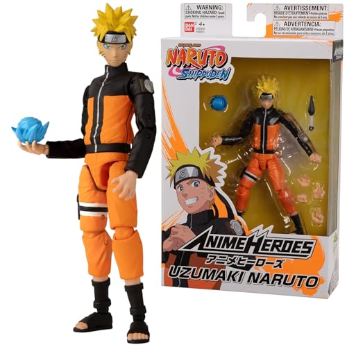 Bandai - Anime Heroes - Naruto Shippuden - Anime Heroes Figur 17 cm - Naruto Uzumaki - Offizielle Naruto Lizenz - Gelenkige Naruto-Figur - Spielzeug für Kinder ab 4 Jahren - 36901 von BANDAI
