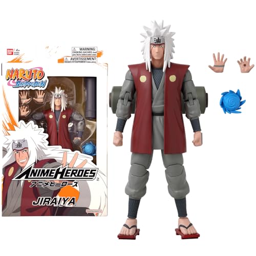 Bandai - Anime Heroes - Naruto Shippuden - Figur Jiraya - Offizielle Lizenz Naruto Shippuden - Gelenkige Jiraya-Figur 17 cm - Manga Actionfigur - Spielzeug für Kinder ab 4 Jahren - 36965 von Bandai