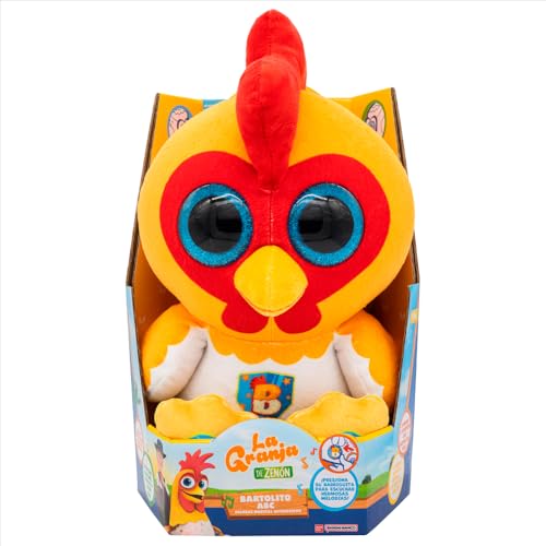 BANDAI Bartolito ABC Interaktives Plüschtier, 30 cm, mit Geräuschen, Musik und Lernen in Englisch und Spanisch, inklusive 2 AA-Batterien, Lernspielzeug für Kinder (AR85870) von BANDAI