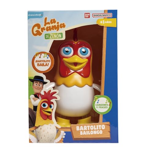 BANDAI GM85005 - Bauernhof Zenon Ballongo Bartolito-Puppe, Mehrfarbig, interaktive Lauf- und Tanzpuppe, Spielzeug mit Musik für Kinder, Party, Geburtstag von La Granja de Zenón