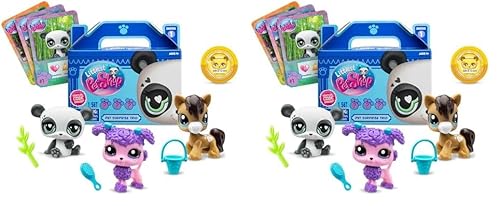 BANDAI Littlest Pet Shop - 3 Haustiere Überraschung - Sammlertiere - Offizielle Lizenz - Niedliche kleine Tiere - BF00568 (Packung mit 2) von BANDAI
