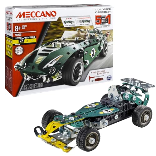 BANDAI - Meccano Retro-Friktions-Cabriolet - Konstruktionsset 5 Modelle - 225 Teile, Rückzugsmotor, Werkzeuge, Anleitung - Bausatz Auto zum Zusammenbauen - Spielzeug ab 8 Jahren - APM20102 BANDAI - Meccano Retro-Friktions-Cabriolet - Konstruktionsset 5 Modelle - 225 Teile, Rückzugsmotor, Werkzeuge, Anleitung - Bausatz Auto zum Zusammenbauen - Spielzeug ab 8 Jahren - APM20102 von BANDAI