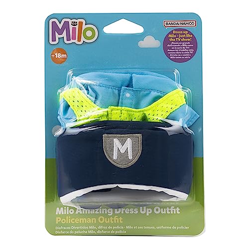 BANDAI Milo Amazing Kids Dress Up Dolls Clothes - Puppen-Outfits für die Polizei Kostüm Kinder sprechende Milo Puppen für Mädchen und Jungen | Weiches kleines Plüschtier-Kostüm-Set mit Hut, Hemd und BANDAI Milo Amazing Kids Dress Up Dolls Clothes - Puppen-Outfits für die Polizei Kostüm Kinder sprechende Milo Puppen für Mädchen und Jungen | Weiches kleines Plüschtier-Kostüm-Set mit Hut, Hemd und von BANDAI