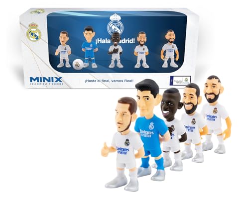 BANDAI Minix Puppen, Real Madrid, CF: Carvajal, Courtois, Benzema, Vinicius JR, Hazard, ideal für Kuchen oder Fans, 7 cm, 5 Stück von BANDAI